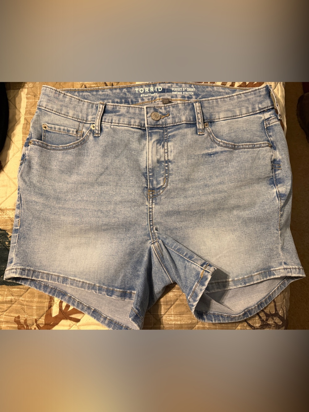 torrid Light Blue High-Rise Denim Shorts